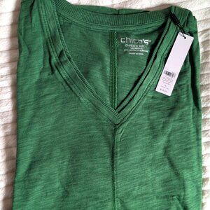 Chico's NWT size 4 (2X) green t-shirt